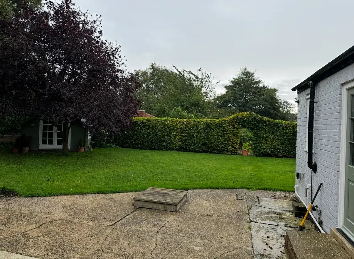 Landscape gardeners in Lincoln assessing garden before landscaping transformation begins
