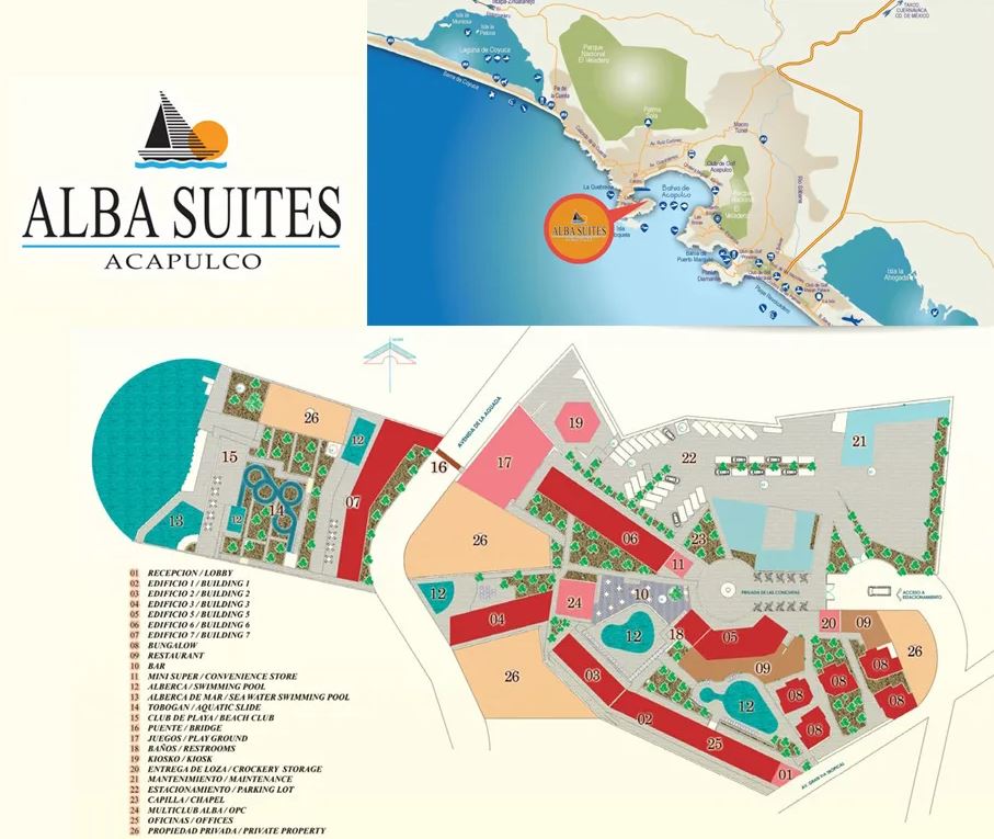 Resort Map Alba Suites Acapulco Acapulco Map AlbaSuites Acapulco 
