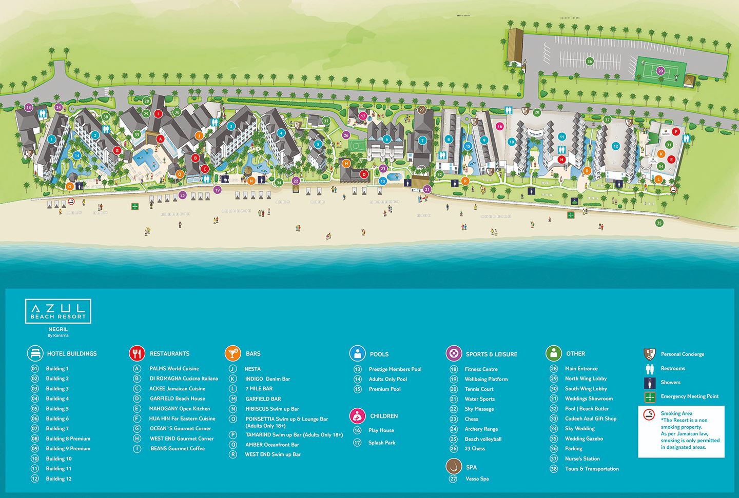 Negril Jamaica Map Mile Beach Resorts Hotels.