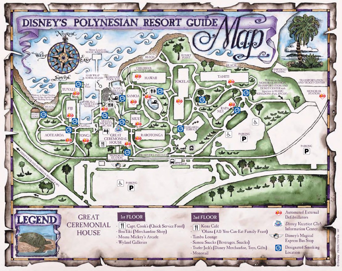 Polynesian Resort Floor Plan Disney Polynesian Villas Standard View Map WDW 