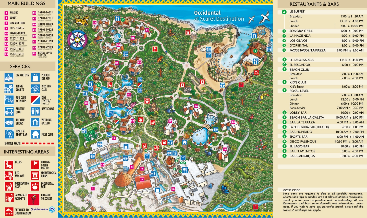 Resort Map Occidental At Xcaret Destination Riviera Maya Mexico Map RivieraMaya 