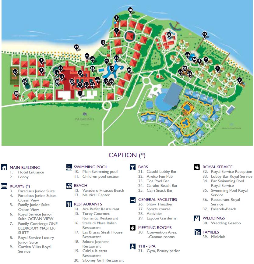 Resort Map Paradisus Varadero Varadero Cuba Map 