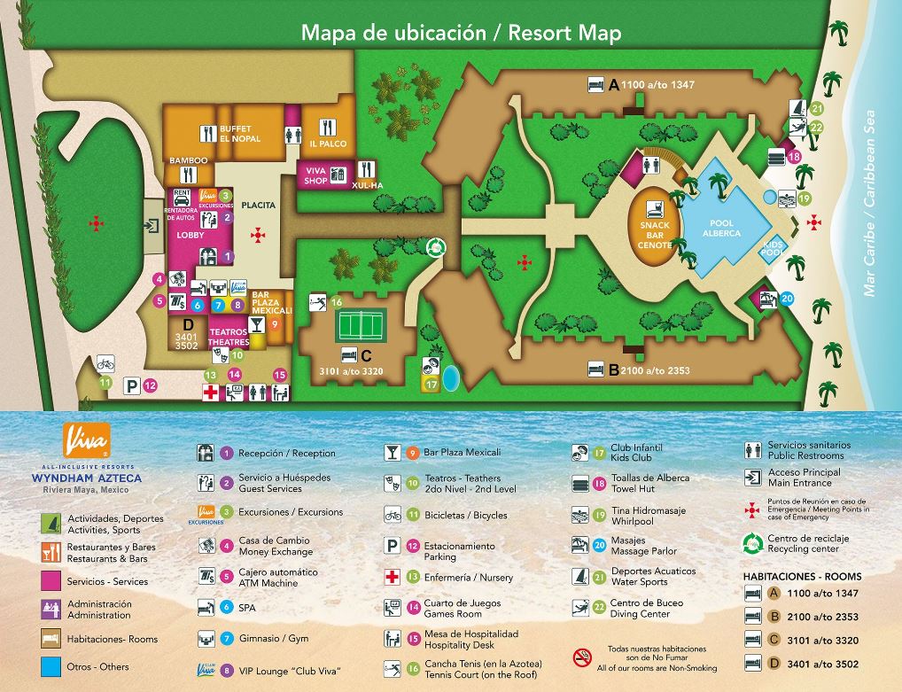 Viva Wyndham Azteca Riviera Maya Map 