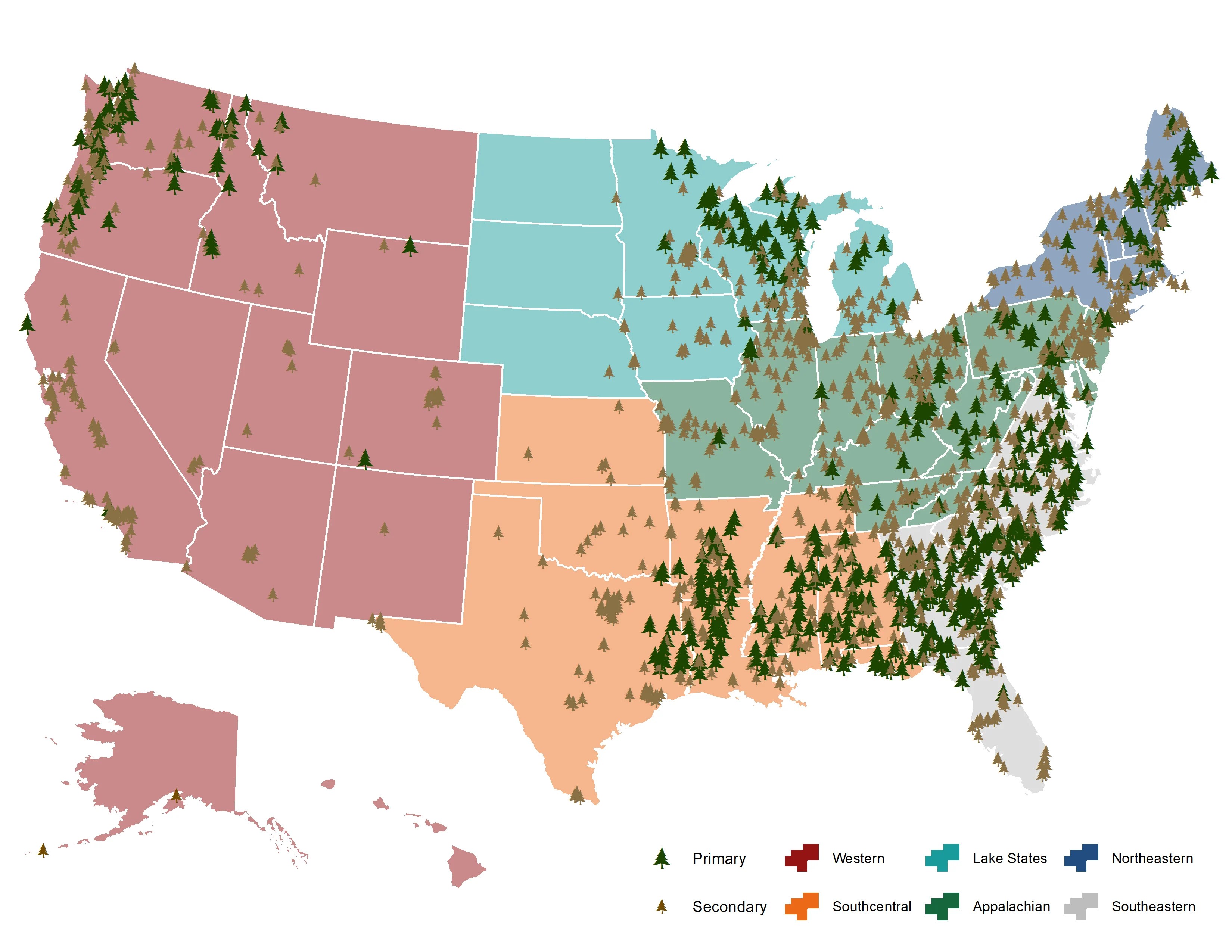New FRA Map Illustrates Reach Of US Forest Products Industry FRA MemberMap Regions FInal 