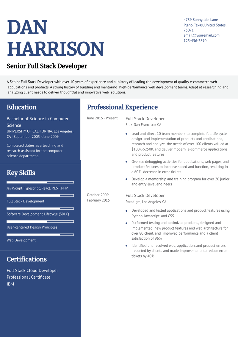 Zoom Full Stack Developer Resume Examples Resumecat - Ocean Images - Professional 4K Collection