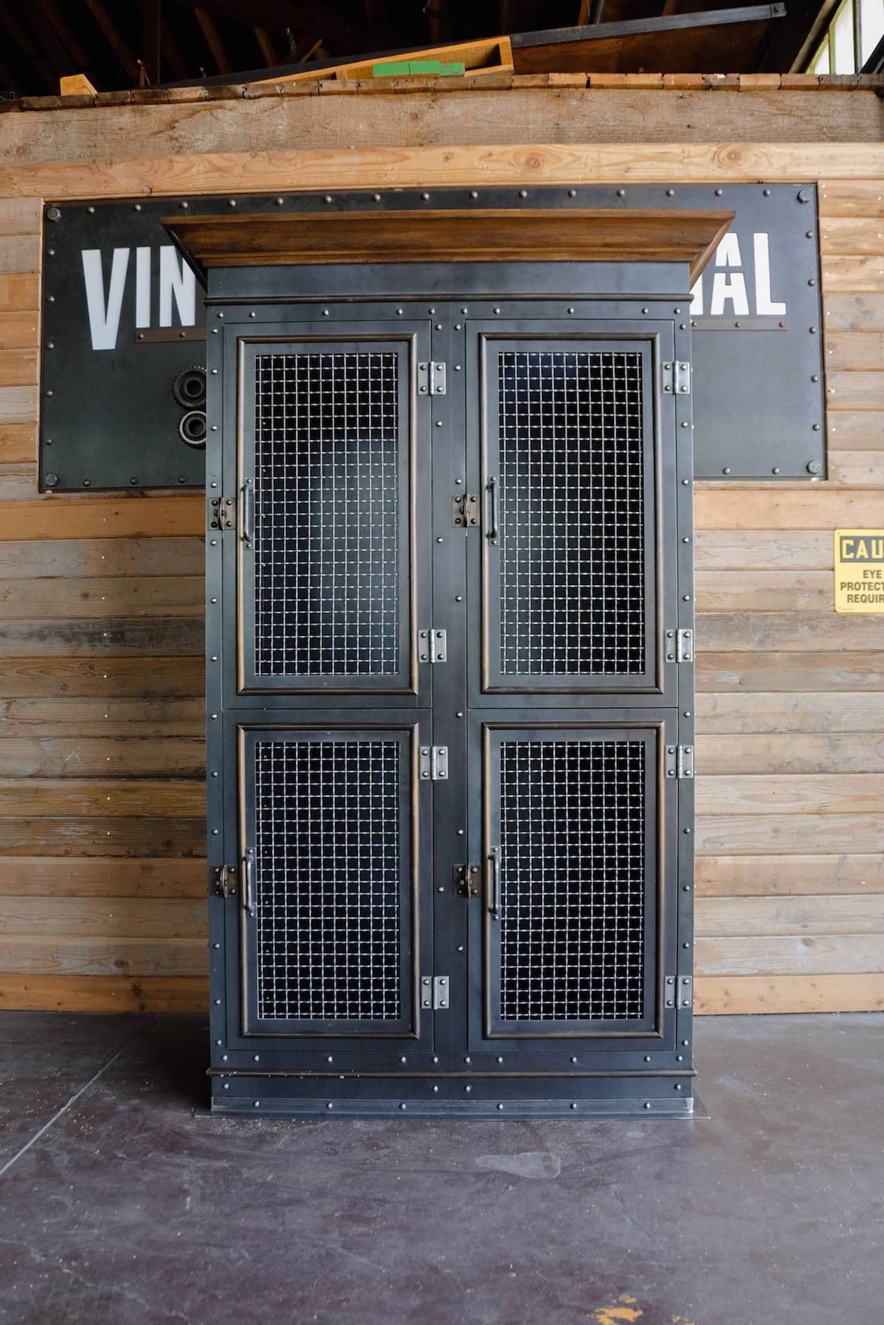 I bugged the hubster to get an armoire built to hide the 60 flat screen t.v. Vintage Industrial Armoire | Vintage Industrial Furniture