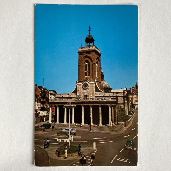 A vintage UK postcard of All Saints Church, Northampton. old photo, picture