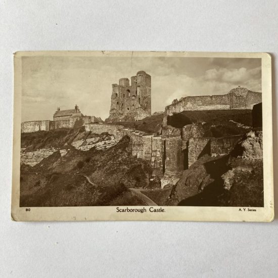 A vintage postcard - Scarborough Castle, North Yorkshire. old photo, picture