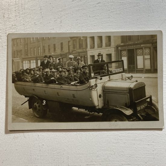 A vintage UK postcard - featuring a Charabanc on the rear is written Preston Town Council old photo, picture