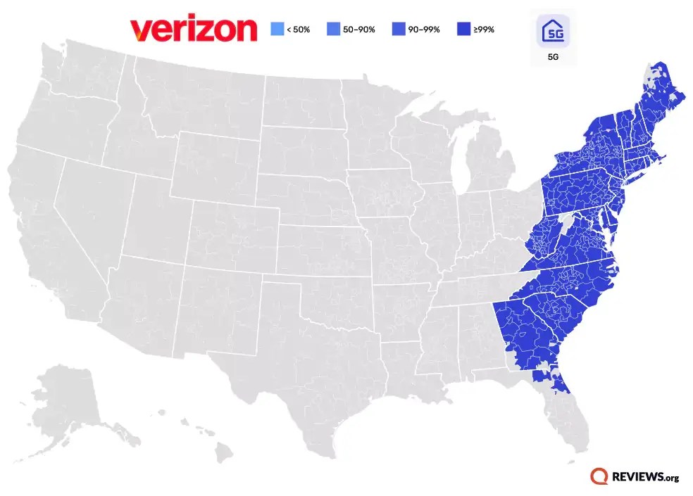 Verizon Coverage And Reviews Org Verizon 5G Home Internet Coverage Map.webp