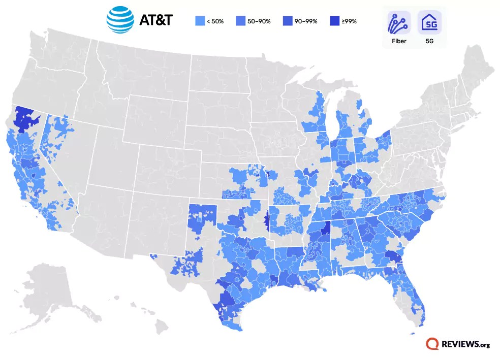 Where Does The AT T Coverage Map Show Service Att Internet Map 3.webp