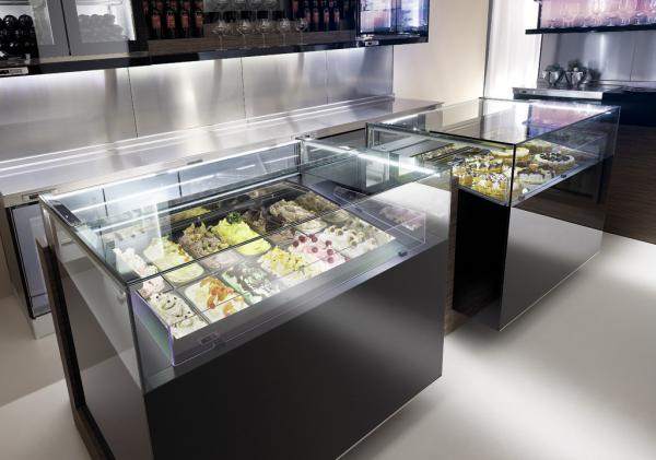 A neat, compact counter top refrigerated display cabinet that maximises merchandising potential with four sided display. RevitCity.com | Object | Rosa Premium Gelato-Ice Cream