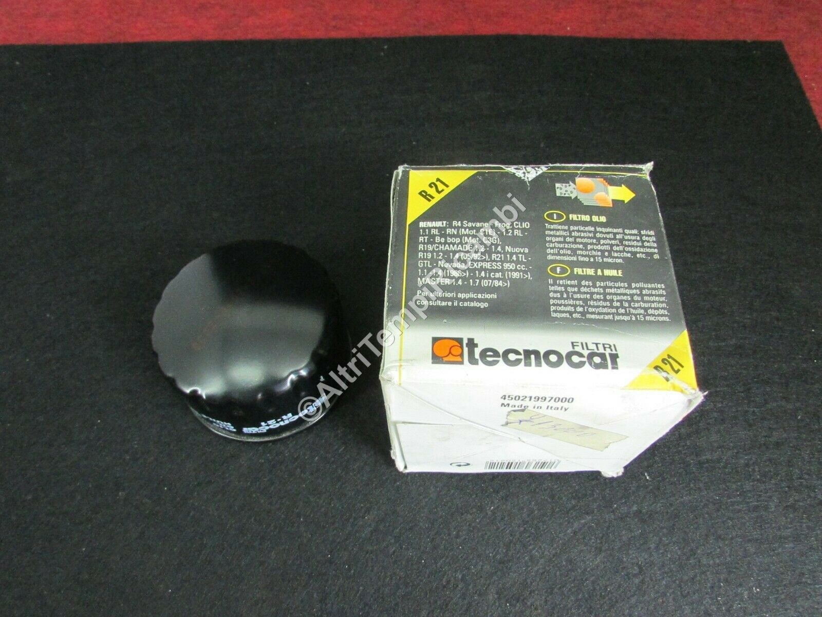 FILTRO OLIO RENAULT R4 SAVANE - CLIO RLO - RN - R19 CHAMADE - NUOVA R19 - R21