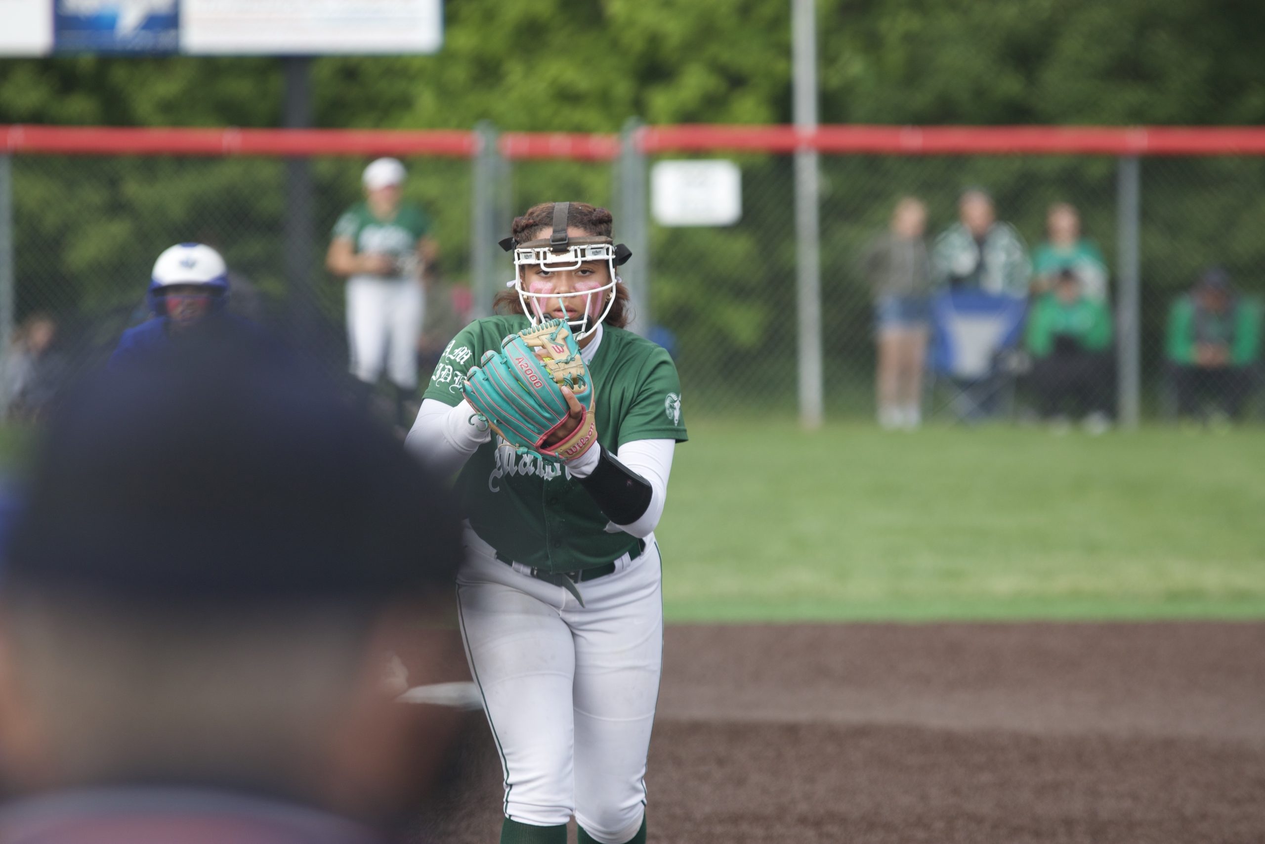 Softball pitcher about to throw