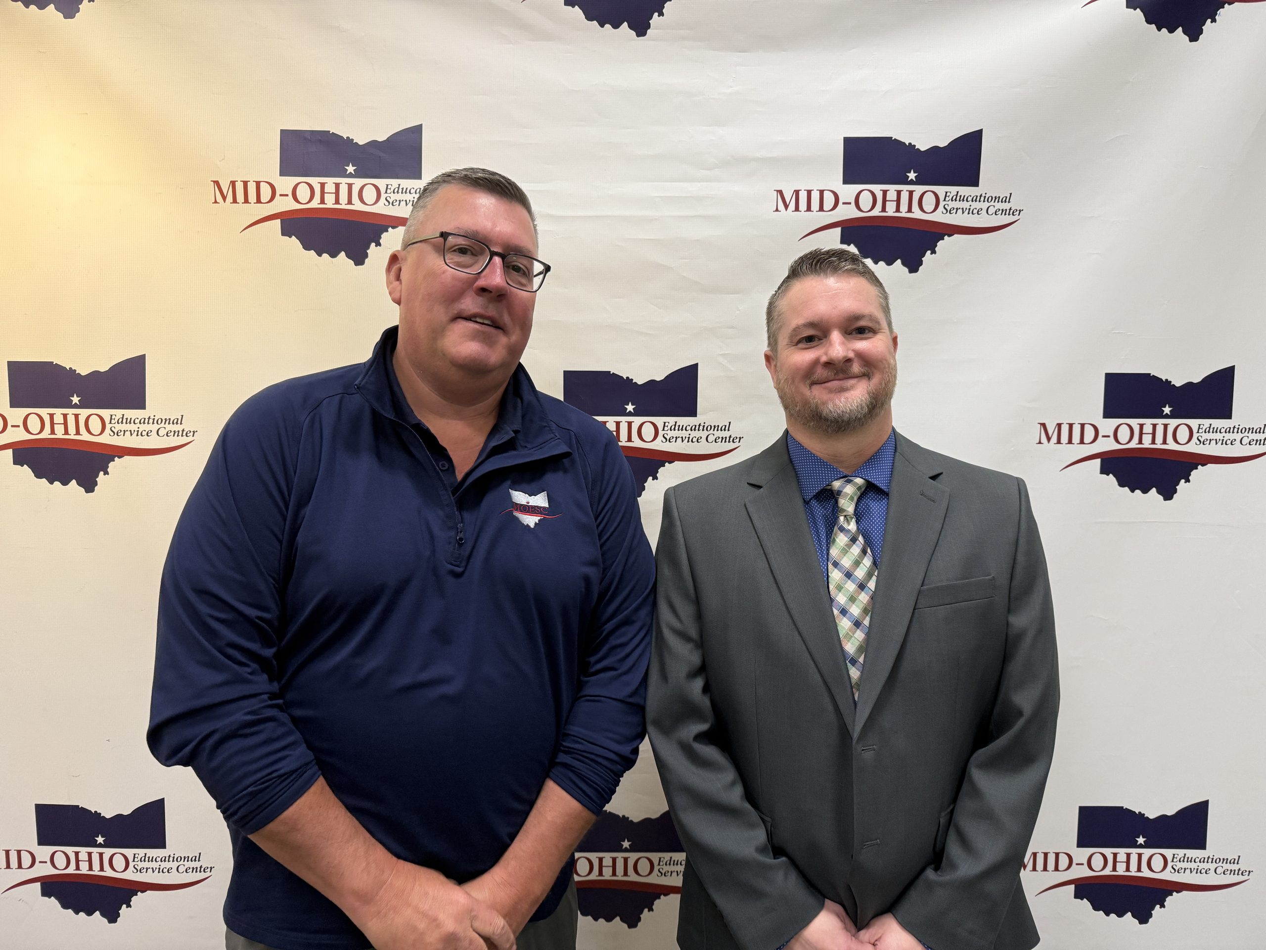 Kevin Kimmel and Jeremy Secrist pose for a photo at the Mid Ohio Educational Service Center on July 20, 2026