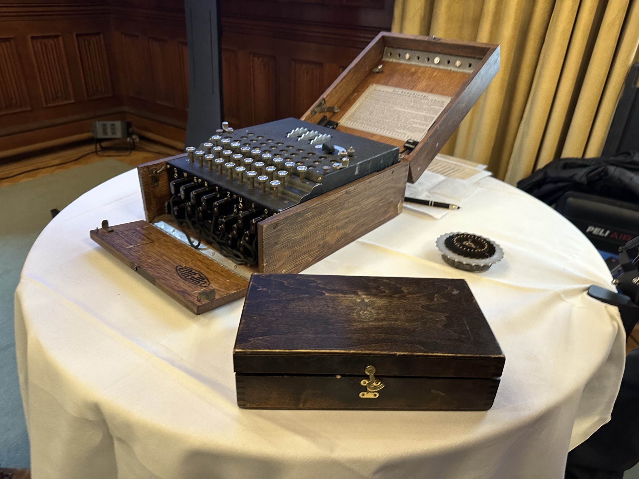 An Enigma machine at Bletchley Park