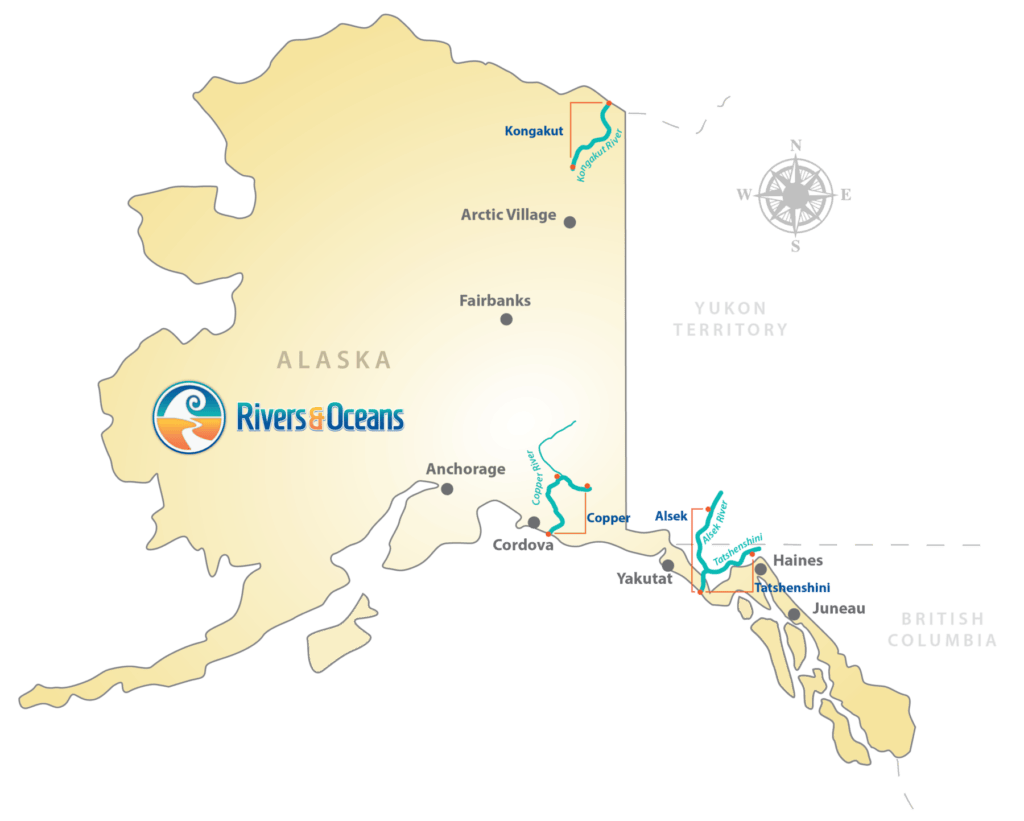Alaska Rafting Remote Wilderness River Expeditions Alaska Map 1024x821 