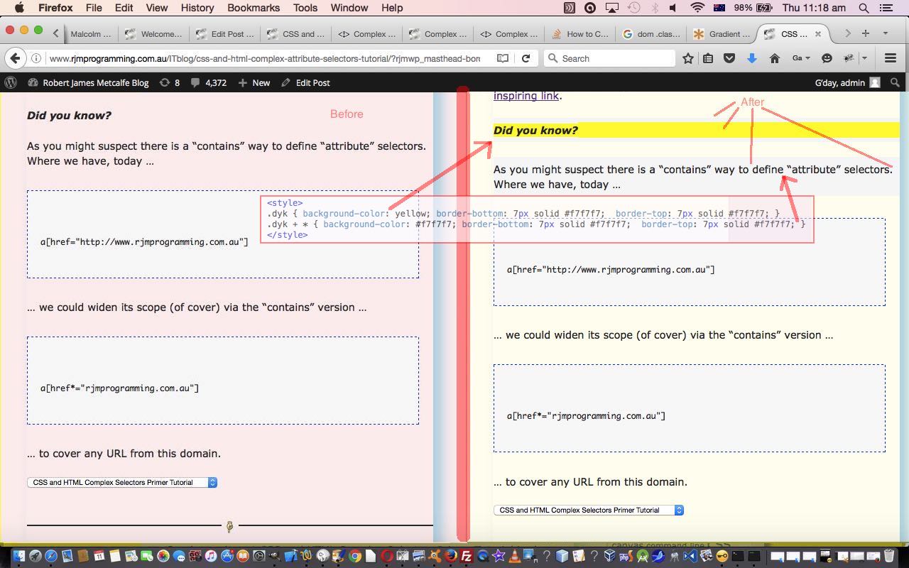 If so, this this tutorial covers how with with the simple custom css plugin. CSS and HTML Complex Pseudo Class Selectors Tutorial | Robert James Metcalfe Blog