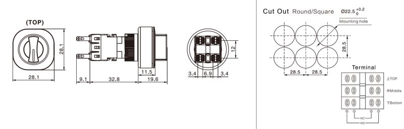 Rjsps1622b Square Selector Switch Rjs Electronics Ltd - Download Gorgeous Light Texture | Full HD
