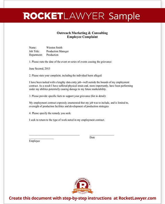 Free Employee Complaint Form Free To Print Save Download