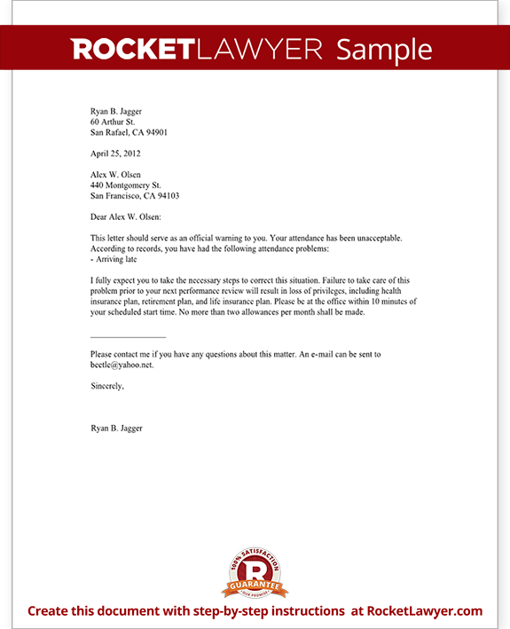 Free Employee Warning Letter Free To Print Save Download