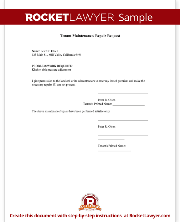 Free Tenant Repair Request Free To Print Save Download