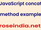 Javascript Concat Method Example