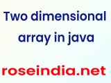 Two Dimensional Array In Java