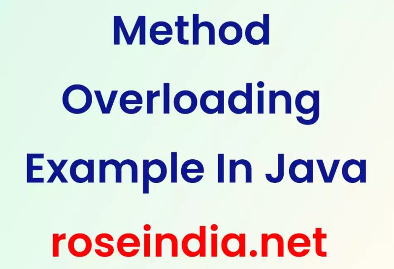 Java Method Overloading With Example Benchresources Net - Best Sunset Illustrations in HD