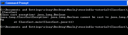 Class cast exception example in java