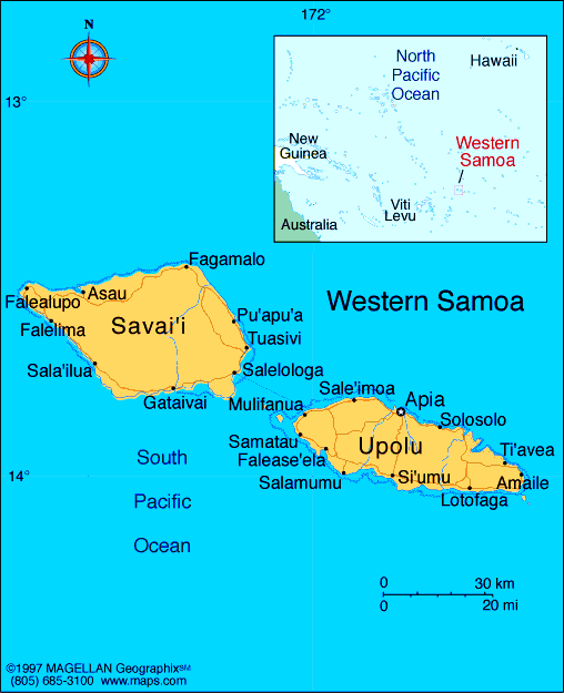 Crain S Science Pages World Atlas Australia And Pacific Western Samoa 