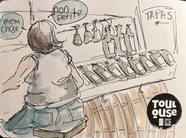 Ink and Watercolour Urban Sketch at the Toulouse Victor Hugo Market