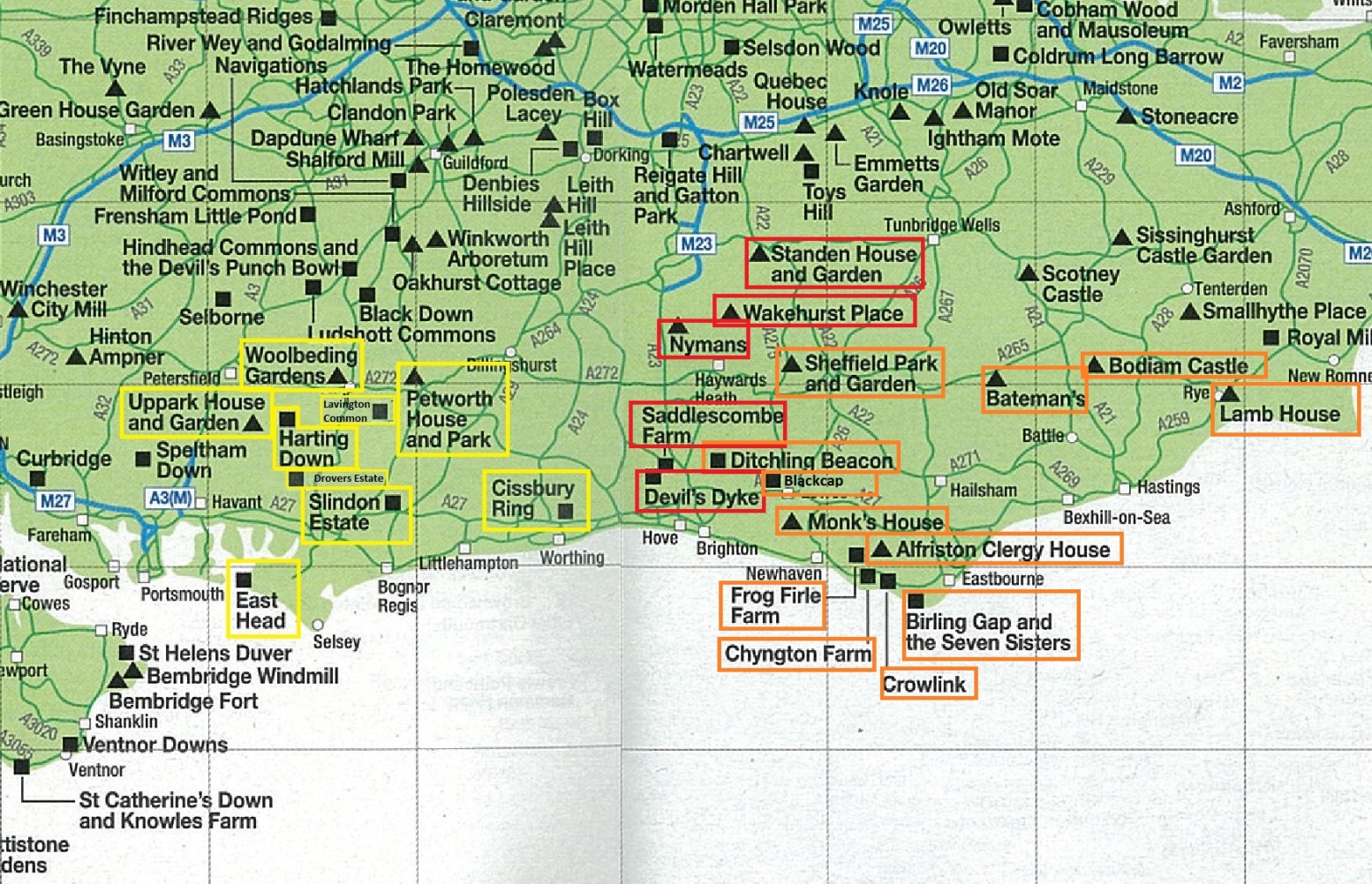 National Trust Interactive Map Map 