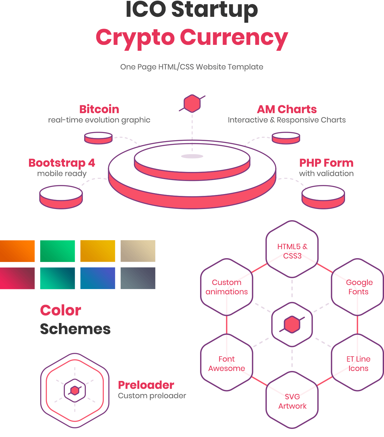 CryptDojo - Crypto Currency ICO Startup One-Page Website Template - 1