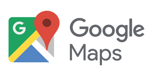 Google Maps logo with a map pin over a folded map icon and the words Google Maps