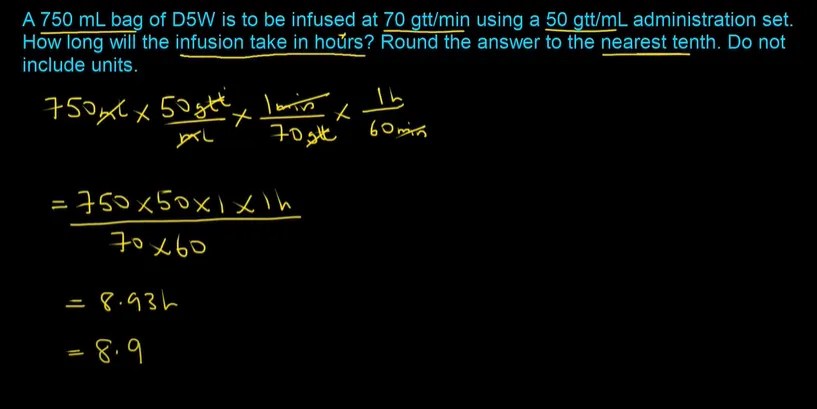 How to calculate infusion time