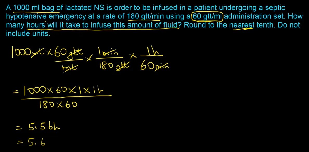 How to calculate infusion time