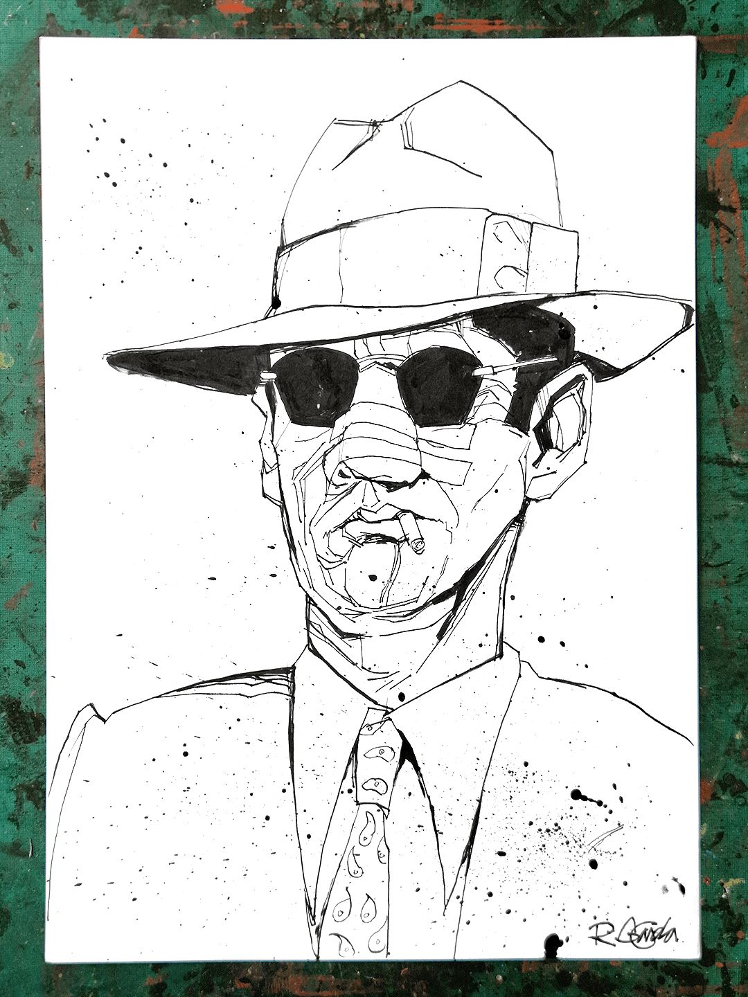 Jake Gittes - portrait illustration on Bristol Board