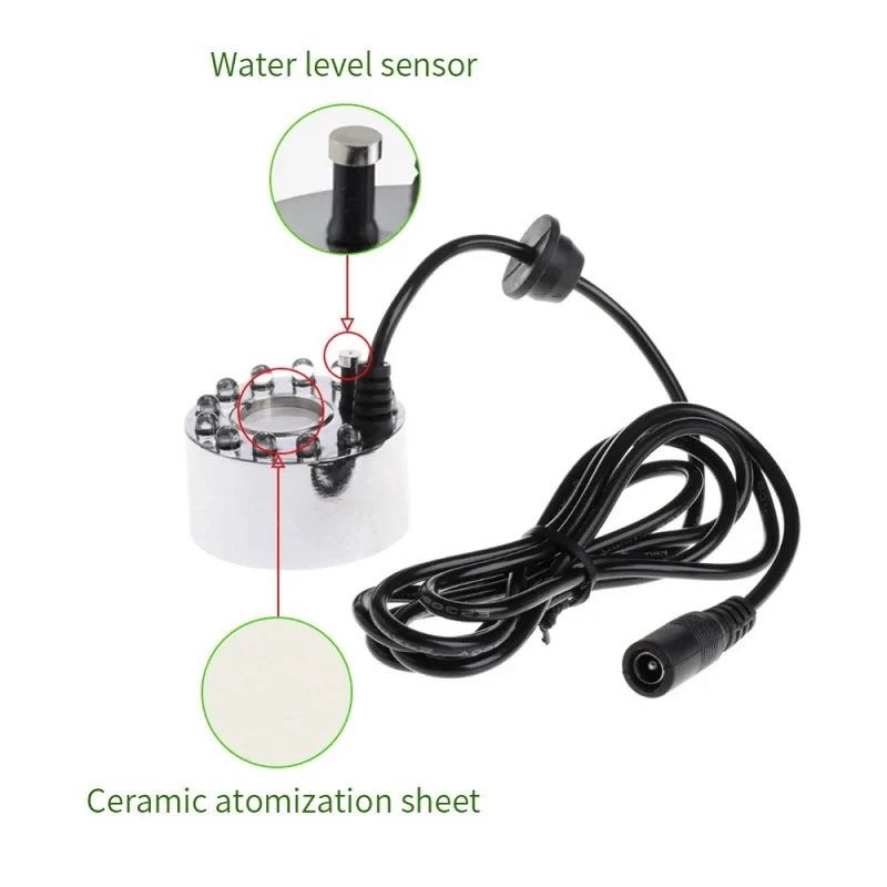 DC24V-20MM-12LED-Ultrasonic-Humidifier-Mist-Maker-4-46x DC24V 20MM 12LED Alloy Air Humidifier Mist Maker Nebulizer - Image 3