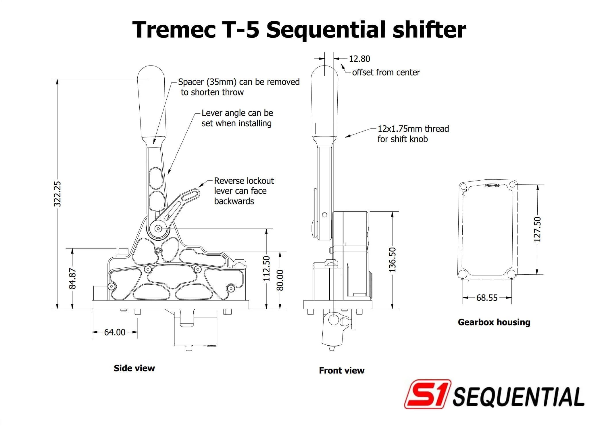 Sequential shifter kit, Tremec T5