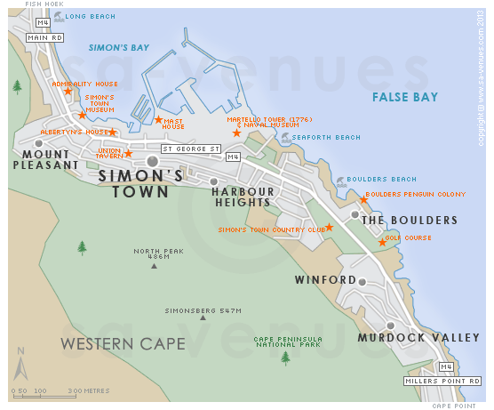 Cape Town Attractions Map Wc Cpt Simonstown 