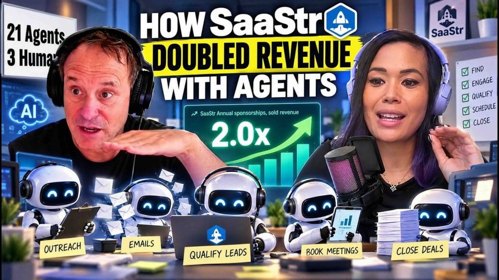 Imagen: SaaStr Imagen del episodio de SaaStr sobre su stack de agentes de IA