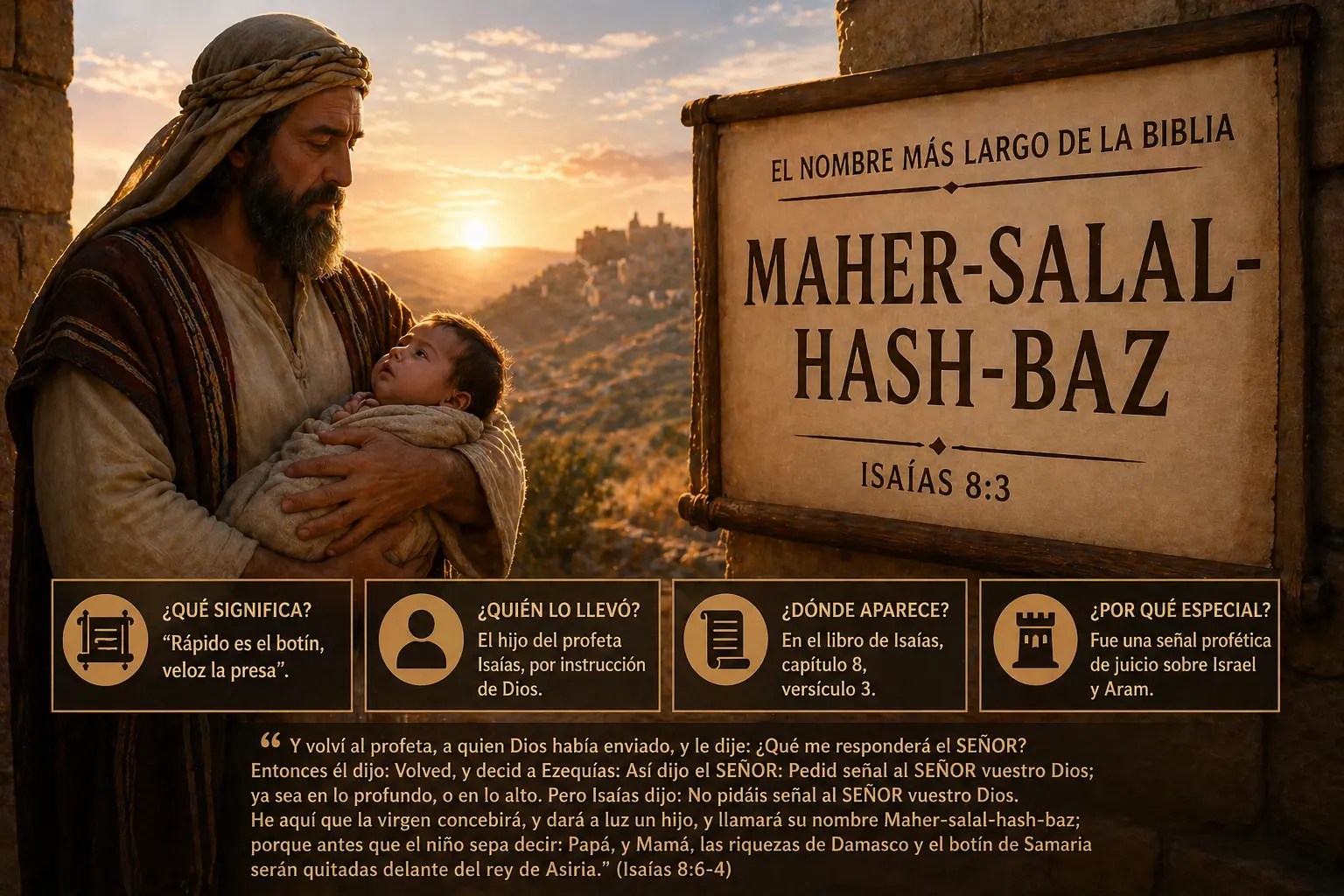 Nombre más largo de la Biblia: Maher-salal-hash-baz en Isaías 8:3