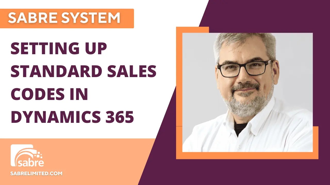 setting up standard sales codes in dynamics 365