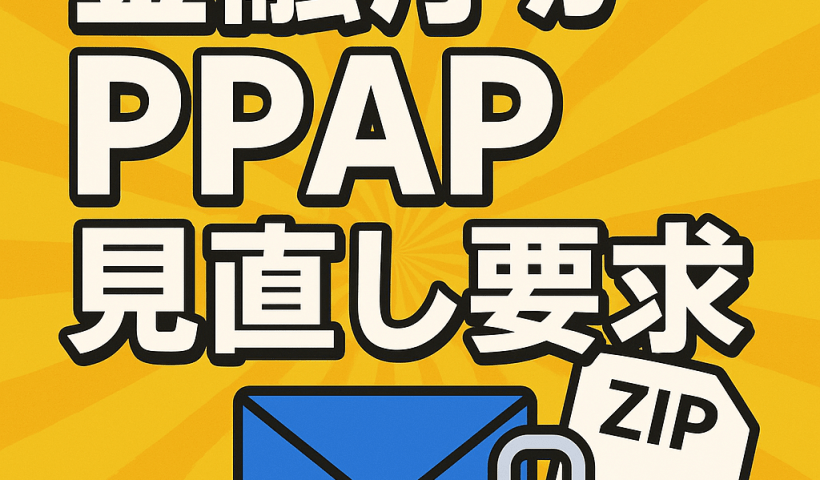 金融庁が、金融機関に対してパスワード付きZIPファイルを電子メールで送る慣行（いわゆるPPAP）を見直すよう要求