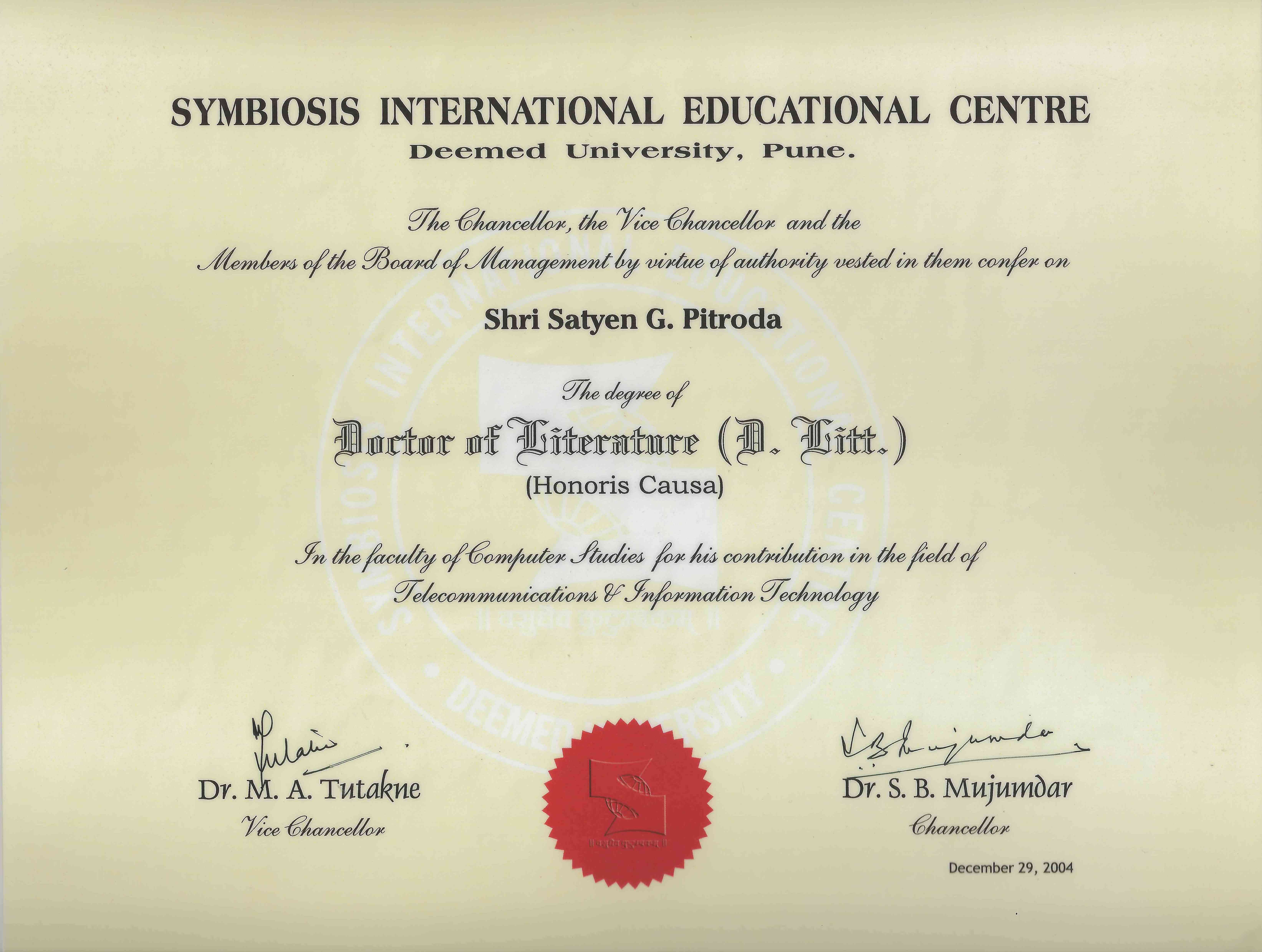 Diplomas Sam Pitroda