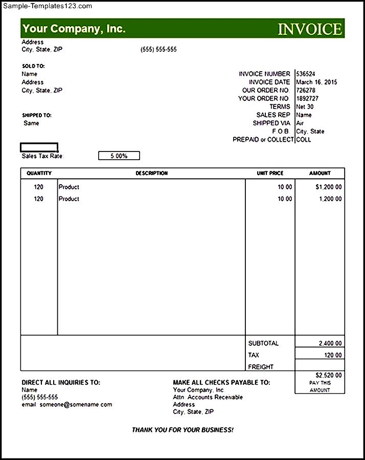 editable commercial invoice template sample templates