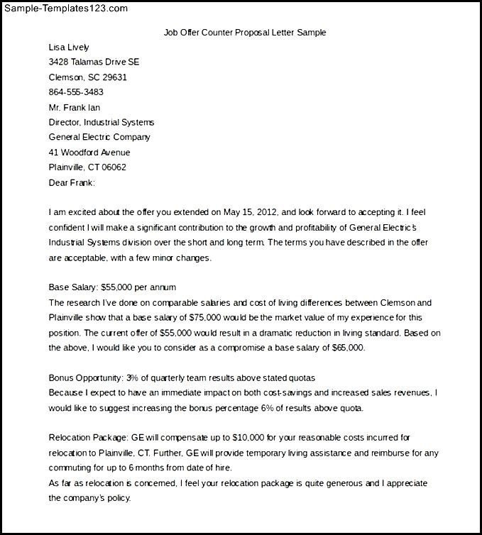 Job Offer Letter Sample Word Pdf Template