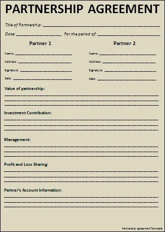 Partnership Agreement Templates 15 Free Word Pdf Formats
