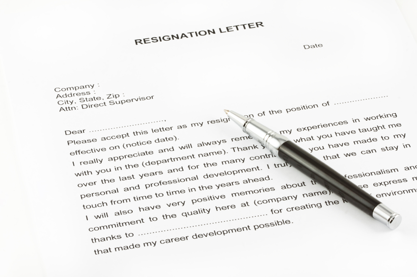 Resignation letter template giving advance notice. Letter Of Resignation From Job Sample Templates